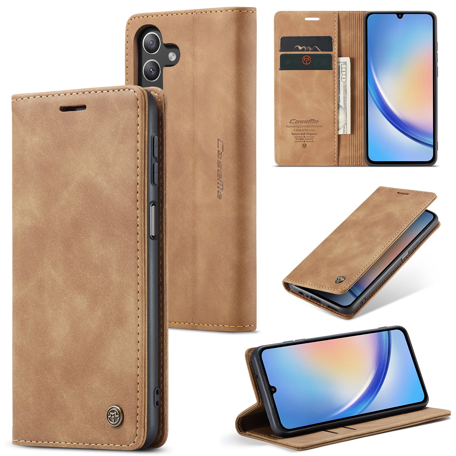 CASEME 013 Series Phone Shell pro Samsung Galaxy A24 4G PU kožené pouzdro na peněženku Flip Cover CASEME 013 Series Phone Shell pro Samsung Galaxy A24 4G PU kožené pouzdro na peněženku Flip Cover